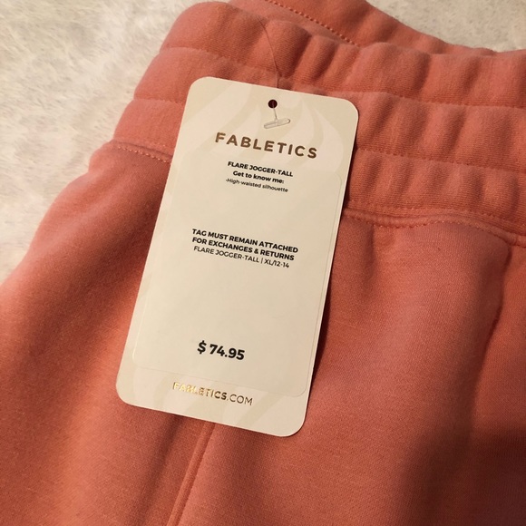 Fabletics XL Tall 12-14 coral pink sweatpants - Picture 2 of 2